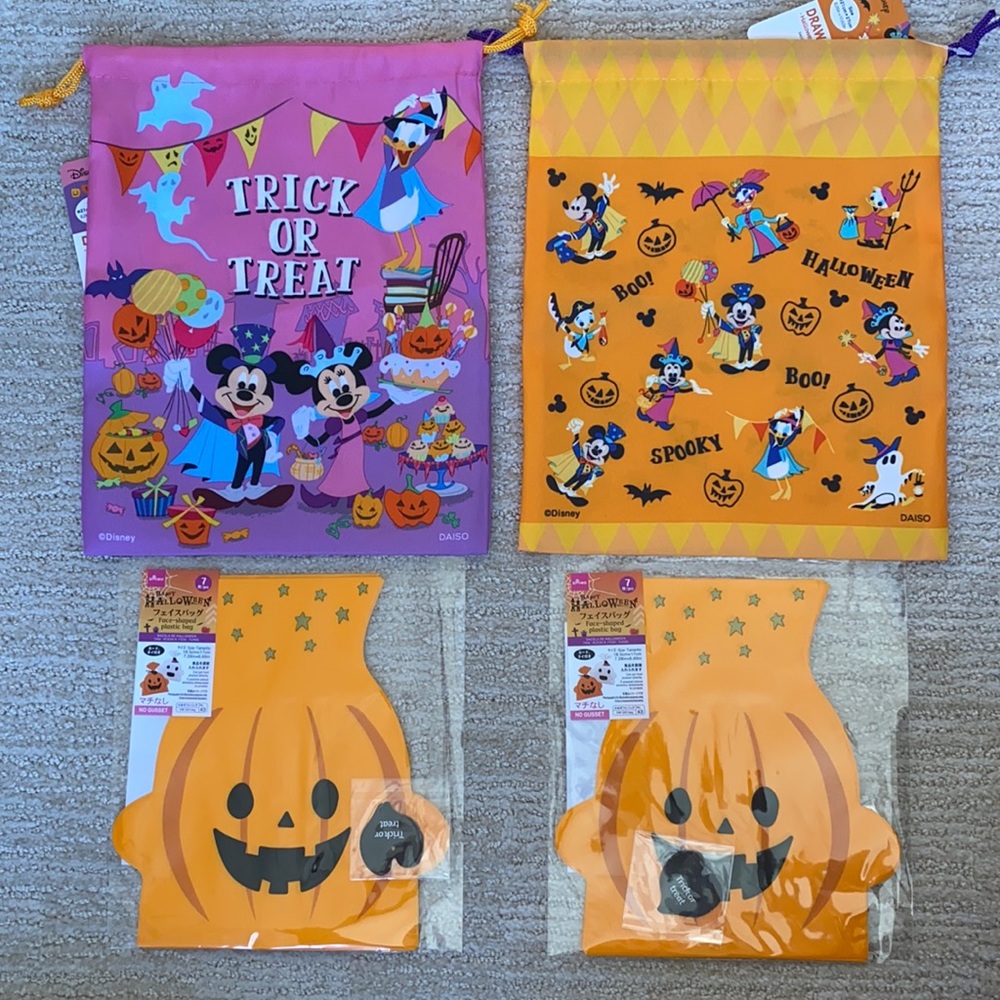 Bundle of 4 Daiso Disney Halloween Bags